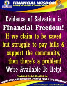 Read more about the article Evidence of Salvation is Financial Freedom!